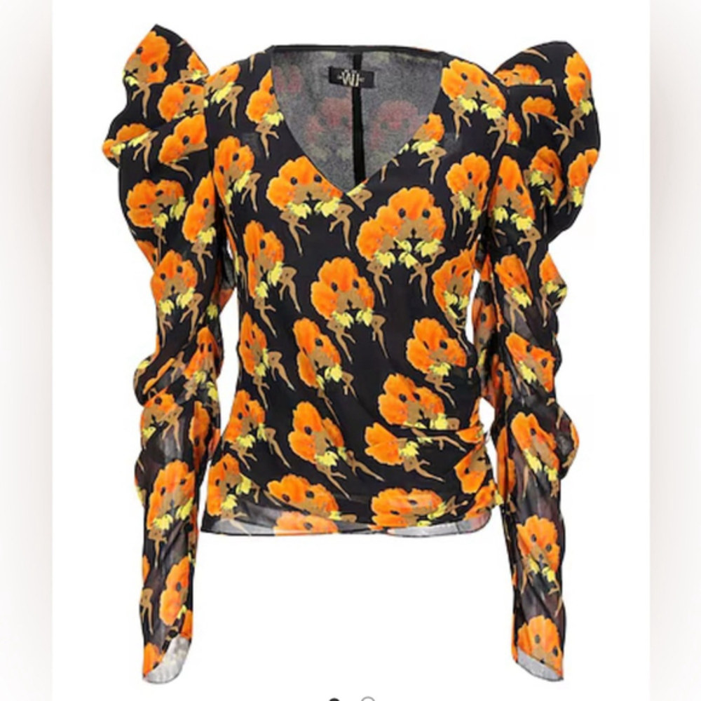 DE LA VALI
TOPS Floral Puff Sleeve Top blouse